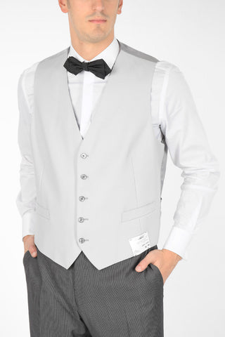 Peak Lapel Suit with Matched Vest and Pinstriped Pants