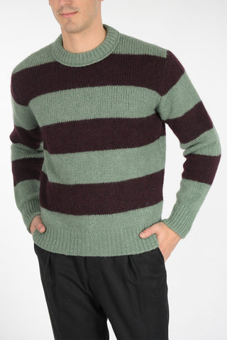 striped AAPRICA crew-neck sweater