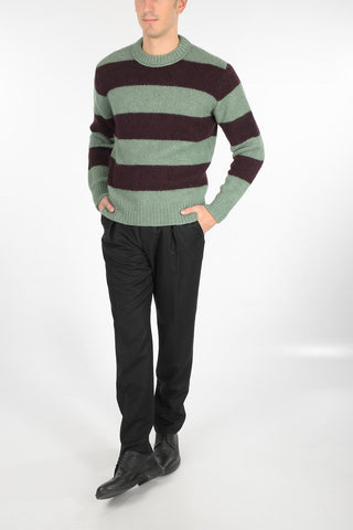 striped AAPRICA crew-neck sweater