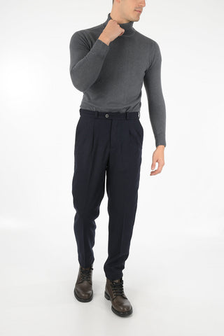 pantalone a doppia pince THE REPORTER con passanti