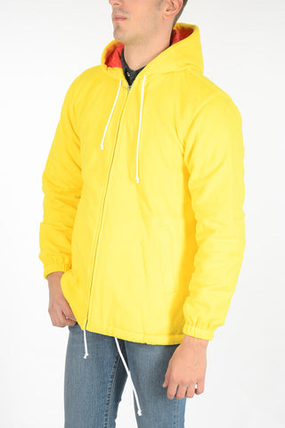 SHIRT pile hooded sweatshirt with zip closure
