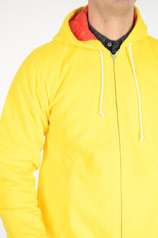 SHIRT pile hooded sweatshirt with zip closure