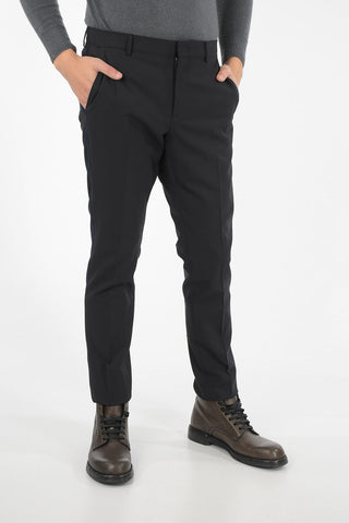Mid-rise waist piping pants