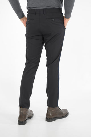 Mid-rise waist piping pants