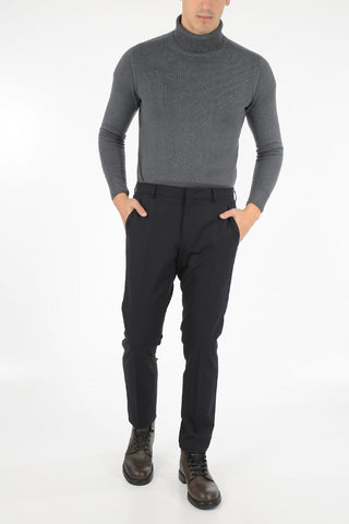 Mid-rise waist piping pants