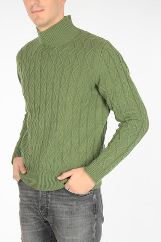 Virgin wool and cashmere turtleneck sweater