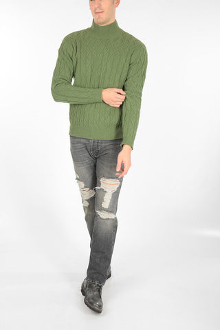 Virgin wool and cashmere turtleneck sweater