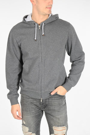 hooded sweatshirt with zip closure