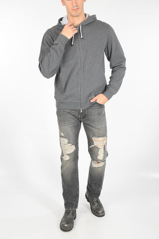 hooded sweatshirt with zip closure