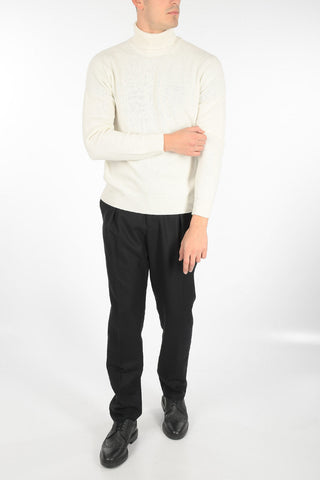 Virgin wool and cashmere turtleneck sweater