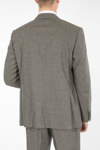 2 Buttons Graph Check Suit with Flap Pockets