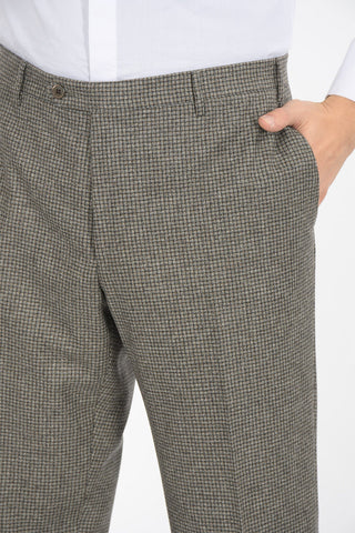 2 Buttons Graph Check Suit with Flap Pockets