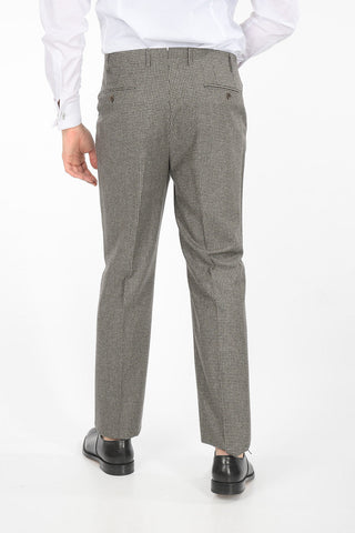 2 Buttons Graph Check Suit with Flap Pockets