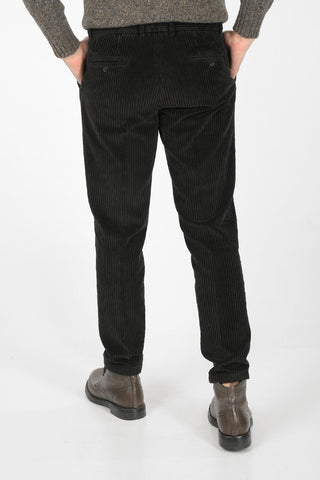 Pantaloni a 2 Pinces in Velluto a Coste con Passanti e 4 Tasche