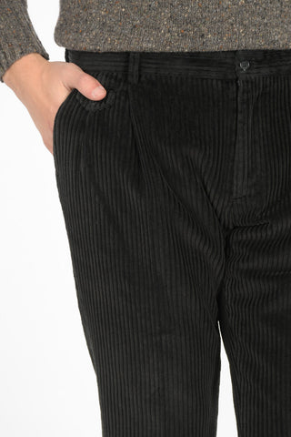 Pantaloni a 2 Pinces in Velluto a Coste con Passanti e 4 Tasche