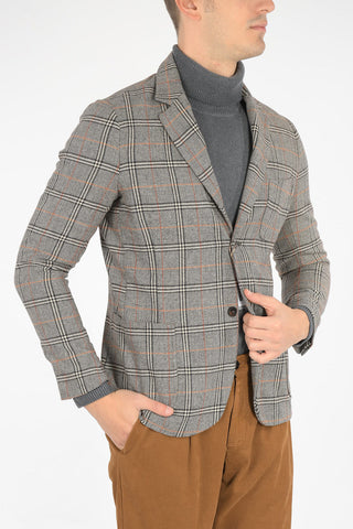 district check side vents 2-button blazer