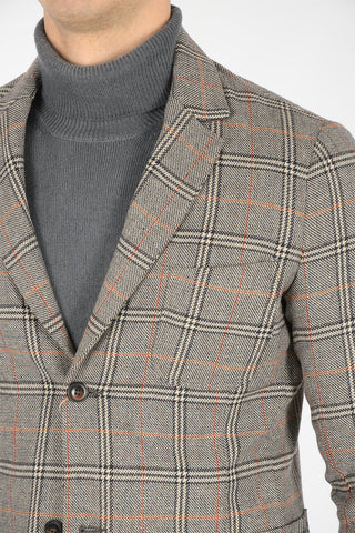 district check side vents 2-button blazer