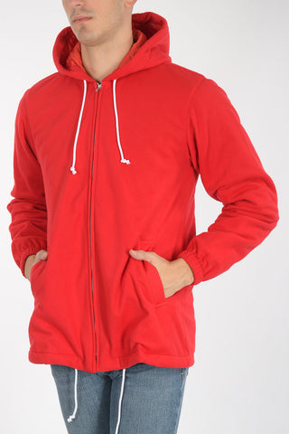 SHIRT felpa in pile con cappuccio e chiusura zip