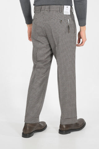 gun club check virgin wool double pleat trousers