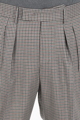 gun club check virgin wool double pleat trousers