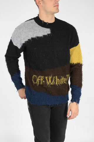 punked crew-neck sweater