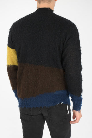 punked crew-neck sweater