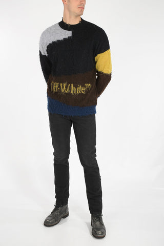punked crew-neck sweater
