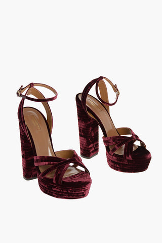 SUNDANCE Velvet Platform Sandals