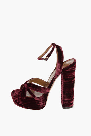 SUNDANCE Velvet Platform Sandals