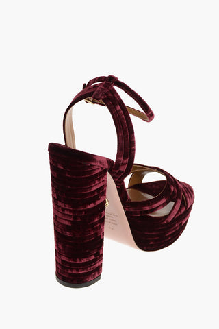 SUNDANCE Velvet Platform Sandals