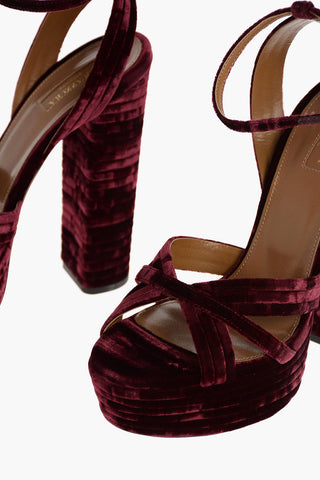 SUNDANCE Velvet Platform Sandals