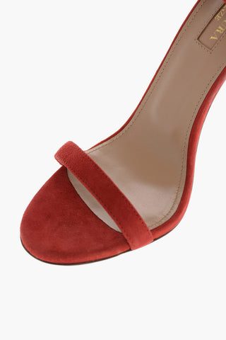 Sandali LIPSTICK in Suede con Tacco a Spillo e Frange