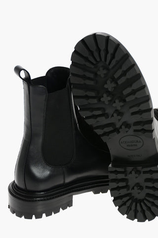 Leather Chelsea Booties with Quilted Suede Inserts