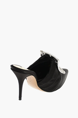 Satin LOLA Mules with Strass Buckle