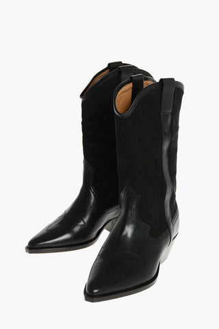 Leather and Suede DANDREA Western Booties