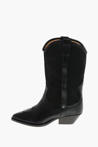 Leather and Suede DANDREA Western Booties