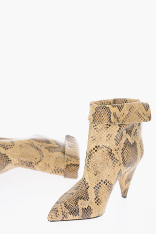 9cm snake print leather Ankle boots