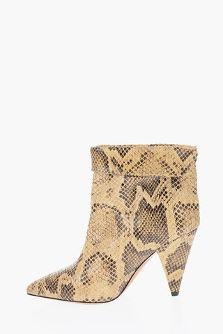 9cm snake print leather Ankle boots