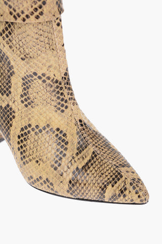 9cm snake print leather Ankle boots