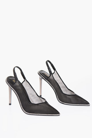 WINNIE HARLOW Slingback SAVLAMAR mesh con strass 11cm