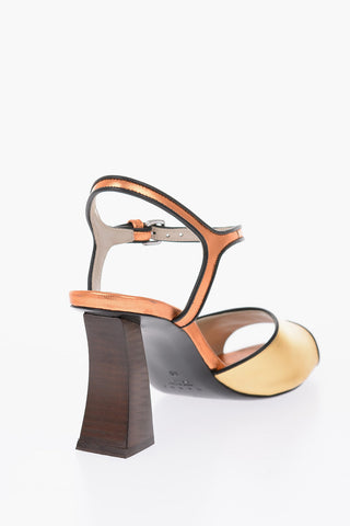 Sandali ankle-strap lamé 8cm