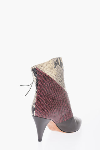 8cm leather snake print EXOTIC Cone Heel Booties