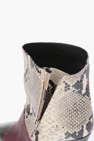8cm leather snake print EXOTIC Cone Heel Booties