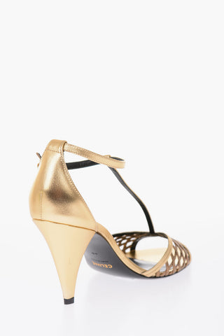 10cm leather 85 T-strap sandals