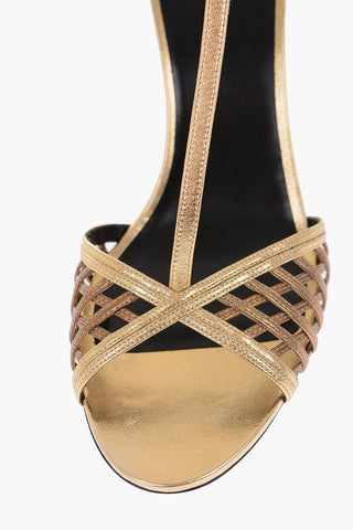 10cm leather 85 T-strap sandals
