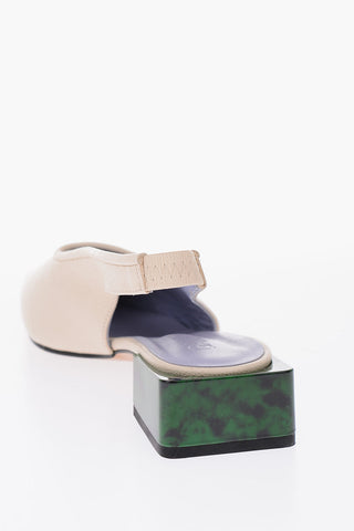 leather Slingback pumps