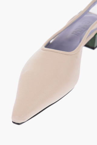 leather Slingback pumps