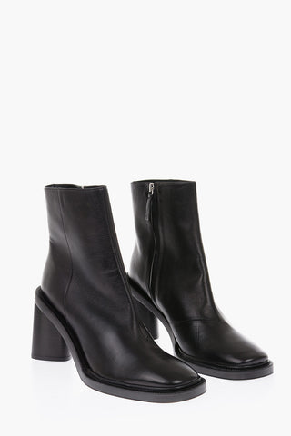 10cm leather Booties with side zip