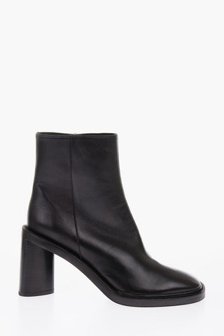10cm leather Booties with side zip