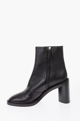 10cm leather Booties with side zip